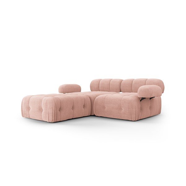 Svetlo rožnata kotna sedežna garnitura Ferento – Cosmopolitan Design-image-1