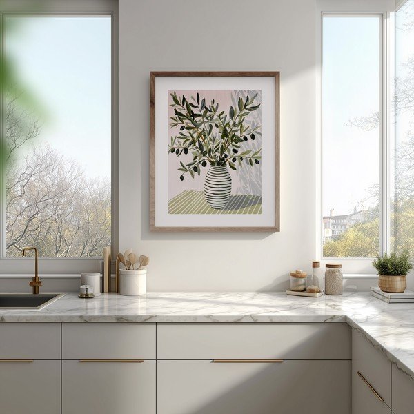 Tiskana slika z okvirjem 40x50 cm Olive Bunch II – Styler-image-1