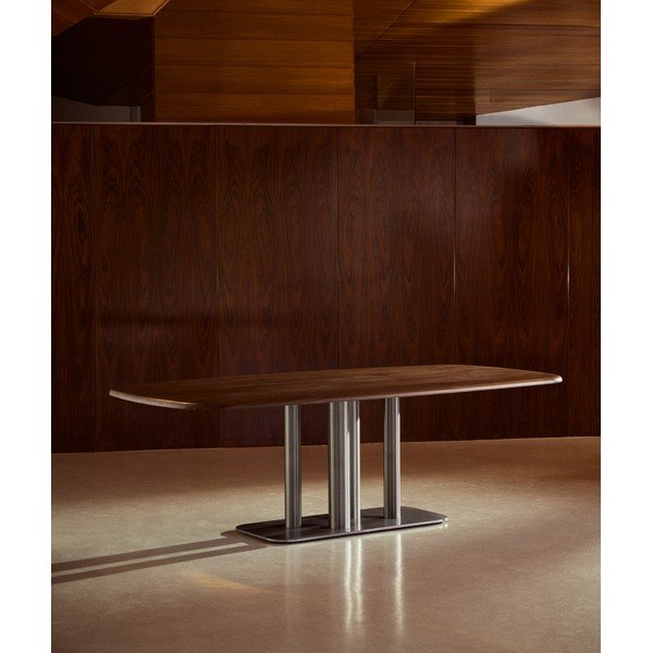 Jedilna miza v orehovem dekorju 110x220 cm Melvar – Kave Home-image-1