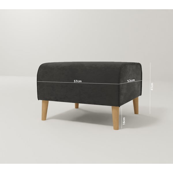 Temno siv žameten tabure Carole – Ropez-image-3