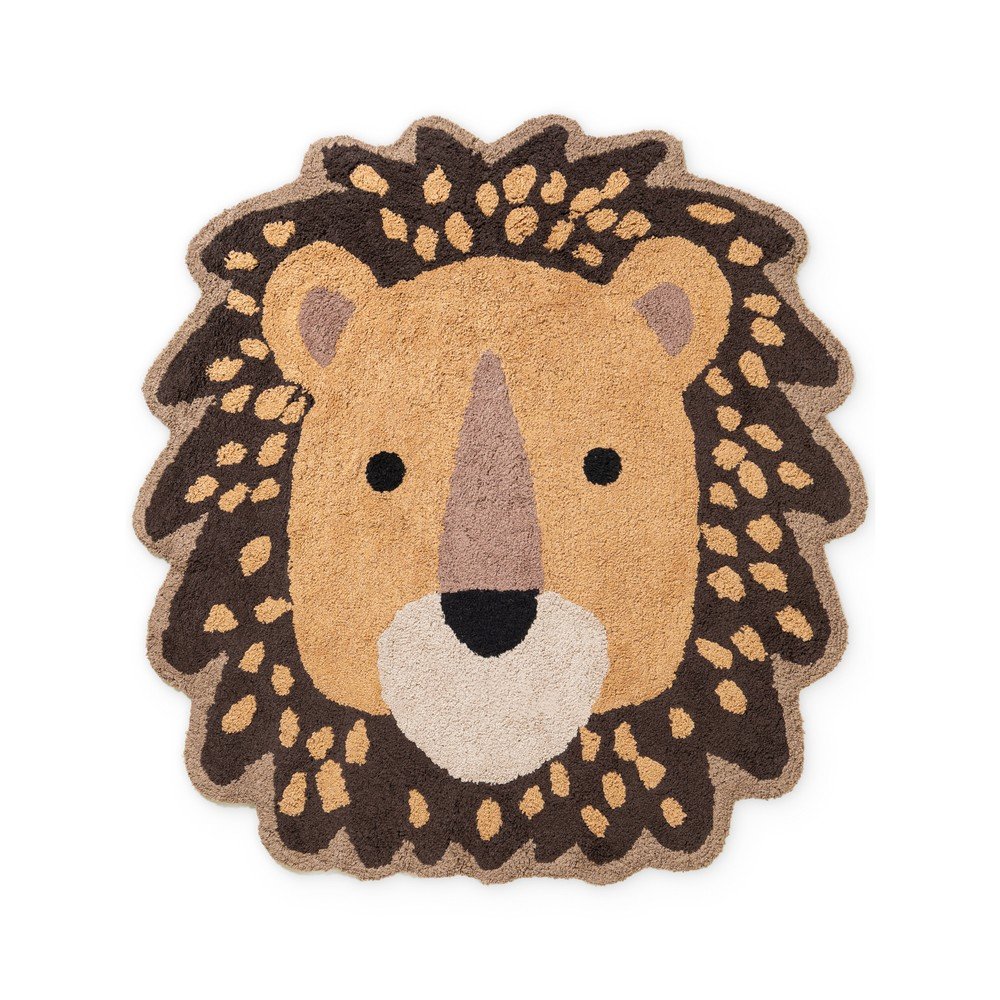 Oranžna/rjava pralna/ročno tkana bombažna otroška preproga 120x125 cm Snuggle Roary