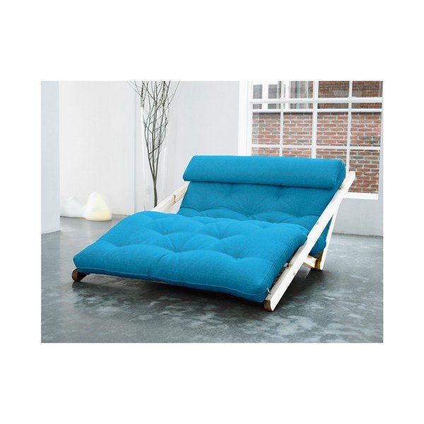 Ležalnik Karup Figo, surova/orizonsko modra, 120 cm-image-1