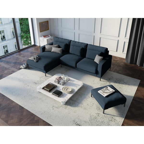 Temno modra kotna sedežna garnitura Interieurs 86 Seine, levi kot-image-1