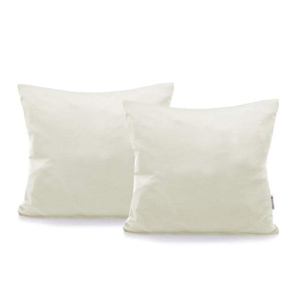 Komplet 2 sivo-bež bombažnih prevlek za blazine DecoKing Amber Ecru, 40 x 40 cm-image-1