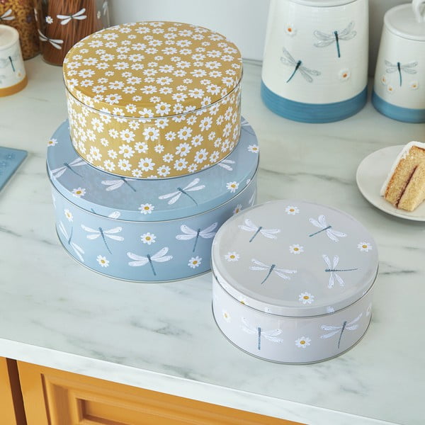 Jeklene posode za shranjevanje v kompletu 3 ks slaščič English Meadow – Cooksmart ®-image-1