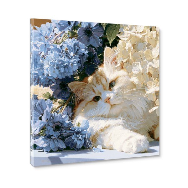 Tiskana slika na platnu 32x32 cm Floral Feline – Styler-image-3