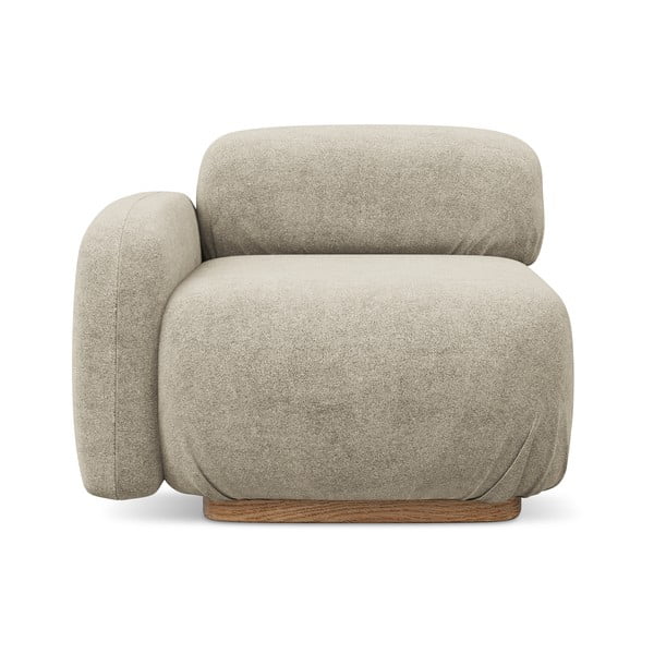 Bež modul za sedežno garnituro iz tkanine bouclé (levi kot) Ailani – Makamii