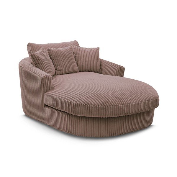 Rožnat fotelj iz rebrastega žameta Belem – Bobochic Paris