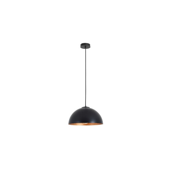 Črna viseča svetilka z detajli v barvi bakra CustomForm Lord, ø 35 cm