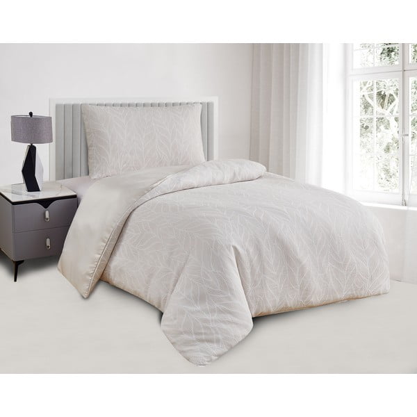 Bež enojna posteljnina iz žakarja 140x200 cm Florida – My House-image-1