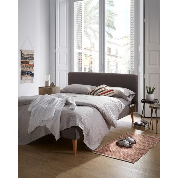 Siva zakonska postelja Kave Home Lydia, 160 x 200 cm-image-1