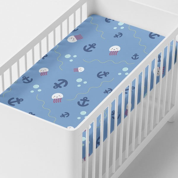 Otroška bombažna rjuha Happynois Yellow Submarine, 120 x 60 cm-image-1