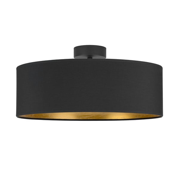 Črna stropna svetilka z detajli v zlati barvi Sotto Luce Tres XL, ⌀ 45 cm