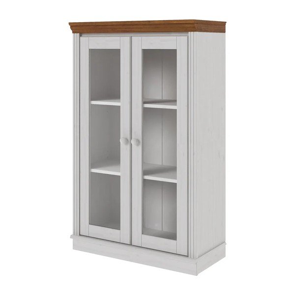 Bela/jantarna vitrina iz masivnega bora 74x118x35 cm Anita – Støraa-image-3