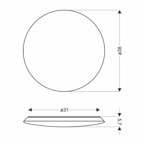 Bela LED stropna svetilka ø 38 cm Mega – Candellux Lighting-image-2