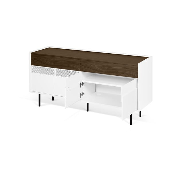 Bela komoda z elementi iz orehovine Radio - TemaHome-image-2