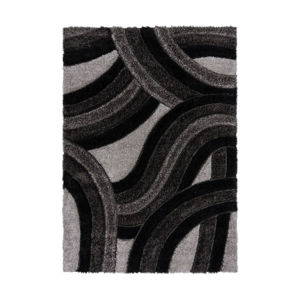 Črno-siva ročno tkana preproga iz recikliranih vlaken 120x170 cm Velvet – Flair Rugs