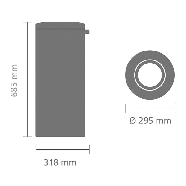 Jeklen koš za smeti v mat srebrni barvi 30 l Flame Guard – Brabantia-image-4