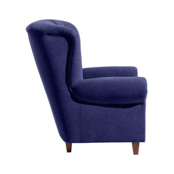 Temno moder fotelj Max Winzer Vicky Velor-image-1