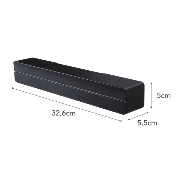 Črno magnetno držalo za kuhinjsko folijo YAMAZAKI Tower-image-3