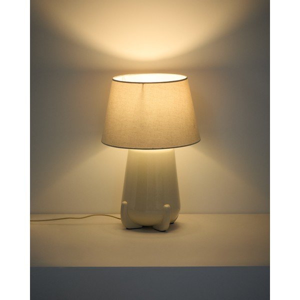 Bež/slonokoščena keramična namizna svetilka (višina 45,5 cm) Odra – Kave Home-image-2