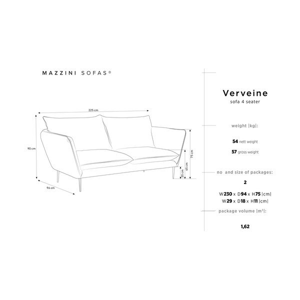 Bež kavč Mazzini Sofas Verveine, dolžina 225 cm-image-3