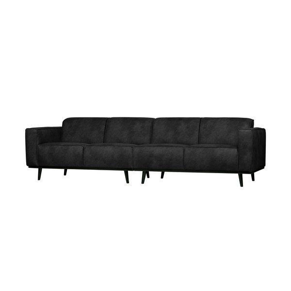 Črna zofa iz semiša BePureHome Statement, 280 cm-image-2