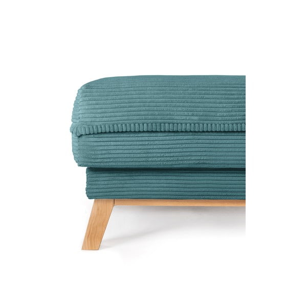 Turkizen tabure iz rebrastega žameta Tori – Bonami Selection-image-3