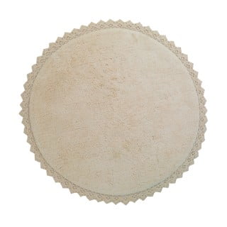 Kremno bela pralna ročno tkana bombažna okrogla preproga ø 110 cm Perla Sable – Nattiot