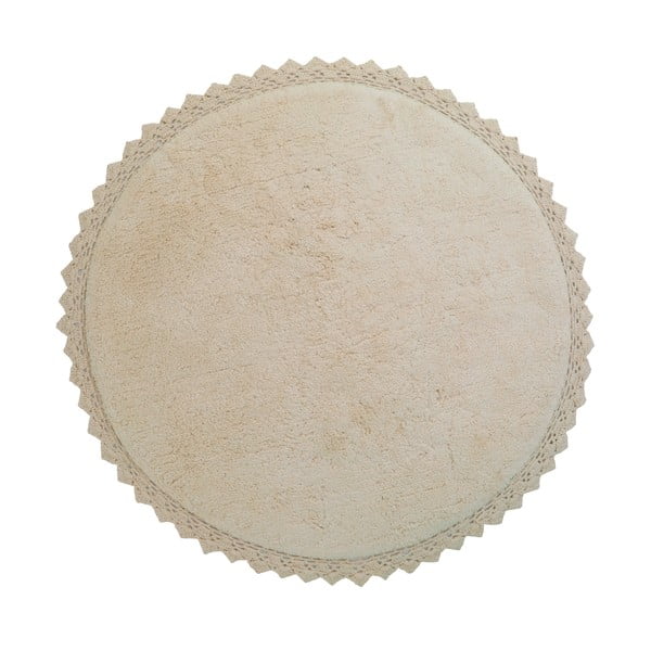 Kremno bela pralna ročno tkana bombažna okrogla preproga ø 110 cm Perla Sable – Nattiot