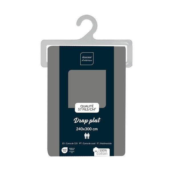 Siva bombažna rjuha 240x300 cm Lina – douceur d'intérieur-image-3