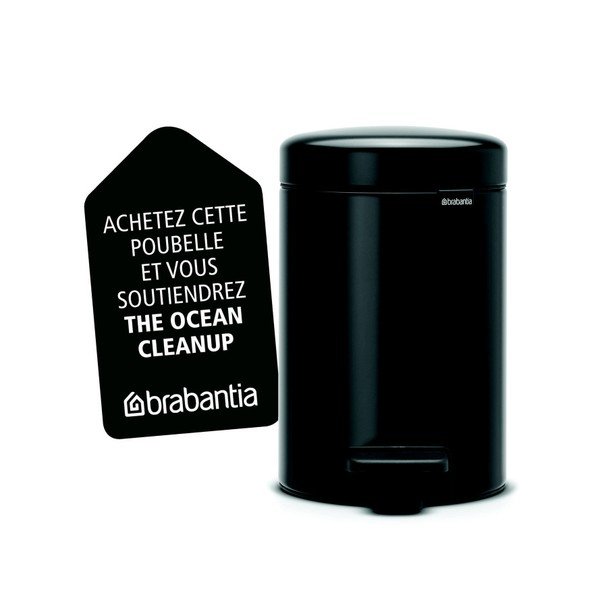 Brabantia Newicon črn koš za smeti s pedali, 3 l-image-1