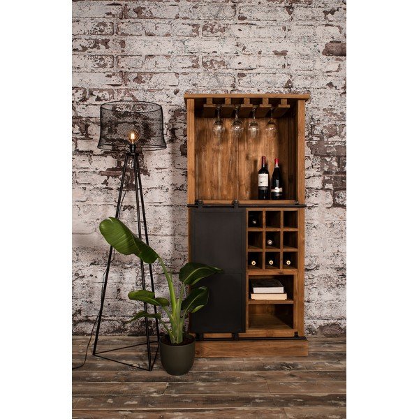 Stojalo za vino za 18 steklenic iz tikovine 84x177 cm Blackburn - HSM collection-image-1