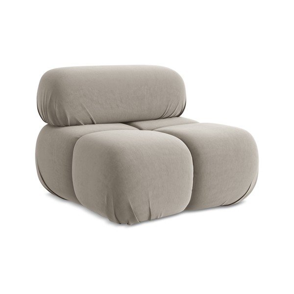 Bež žameten modul za sedežno garnituro Lokua – Makamii-image-1