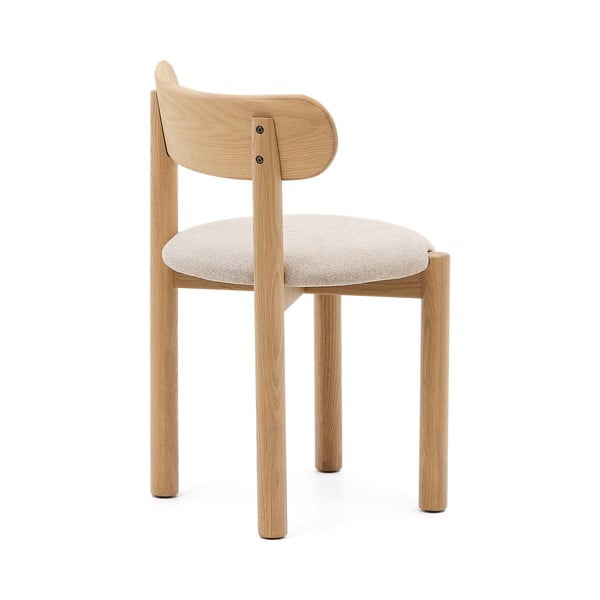 Jedilni stoli iz masivnega hrasta v kremno beli in naravni barvi v kompletu 2 ks Nebai – Kave Home-image-4