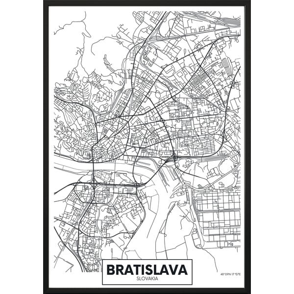Stenski plakat v okvirju MAP/BRATISLAVA, 40 x 50 cm