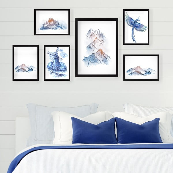 Slike v kompletu 6 kos Watercolor - Wallity-image-1