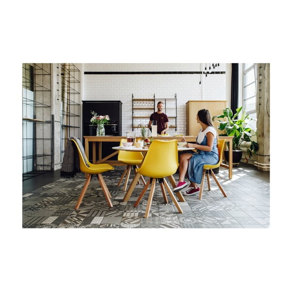 Komplet 2 rumenih stolov z nogami iz bukovega lesa Bonami Essentials Gina-image-1