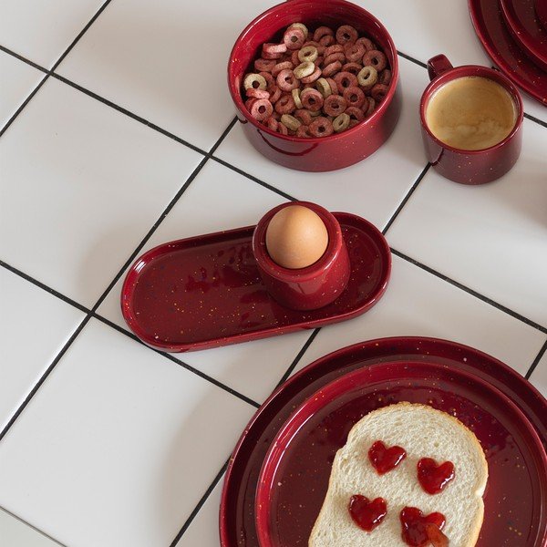 Bordo rdeč desertni porcelanast krožnik ø 20,5 cm Fika – ONA-image-4