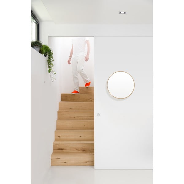 Stensko ogledalo s hrastovim okvirjem Wireworks Glance, ø 45 cm-image-1