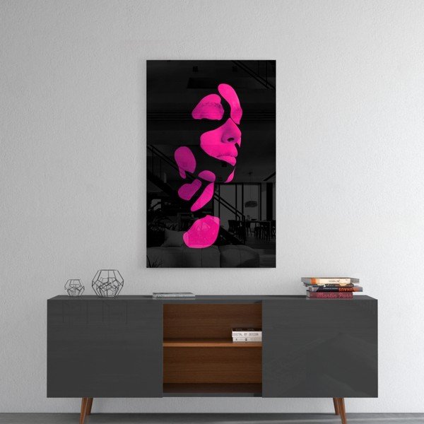 Steklena slika Insigne Fragmented Pink-image-1