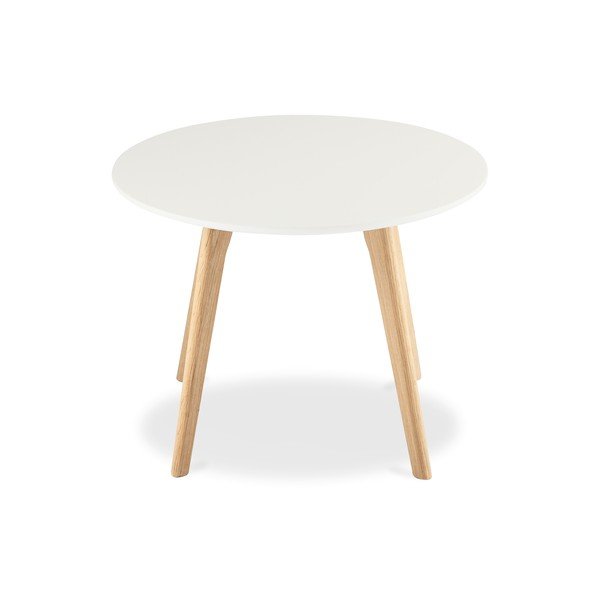 Bela kavna mizica z nogami iz hrastovega lesa Furnhouse Life, Ø 60 cm-image-1