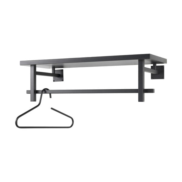 Črn kovinski stenski obešalnik s polico 76 cm Simplon – Spinder Design-image-2