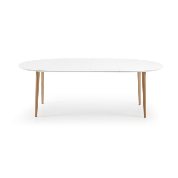 Raztegljiva jedilna miza z belo mizno ploščo 90x140 cm Oqui – Kave Home-image-4