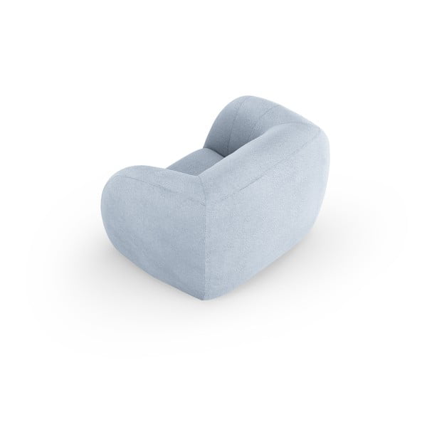 Svetlo moder fotelj iz tkanine bouclé Essen – Cosmopolitan Design-image-3