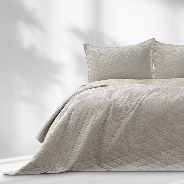 Sivo-bež prešito pregrinjalo 170x210 cm Laila – Restilo-image-2