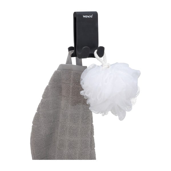 Črn silikonski dvostranski obešalnik Wenko Verna-image-4