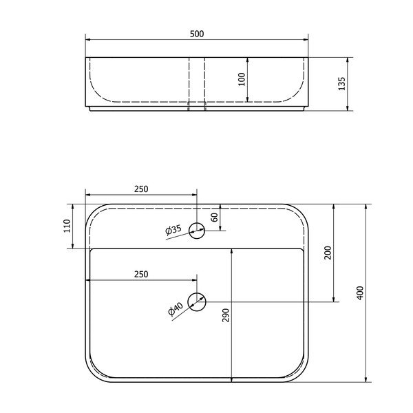 Bel keramičen umivalnik 50x40 cm Garda – Sapho-image-4