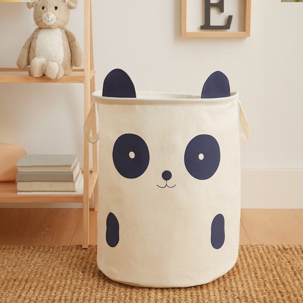 Bela tekstilna otroška škatla za shranjevanje ø 38x48 cm Mimo Panda Face – Premier Housewares-image-1