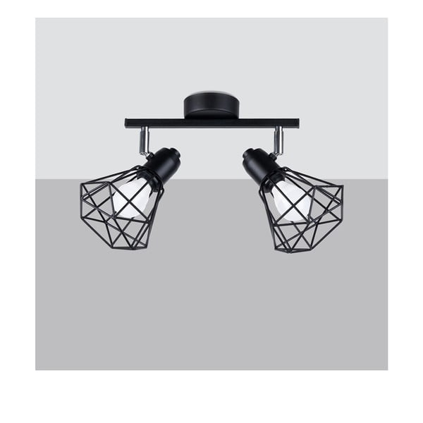 Črna stropna svetilka ø 10 cm Varpu – Sollux-image-3